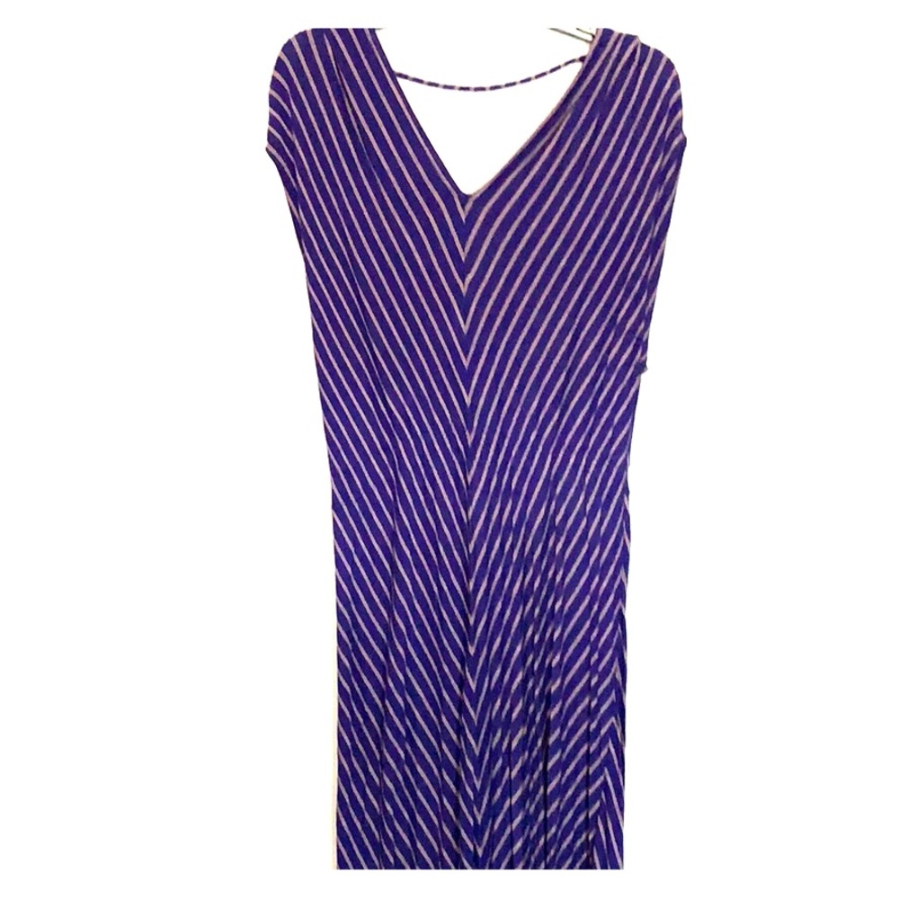 Blue and grey lined dress
